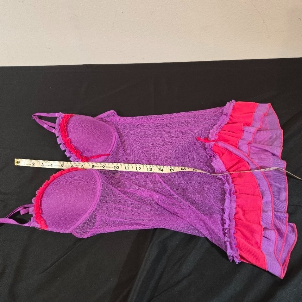 Just Sexy Lingerie Camisole Bodice Purple and Pink - Picture 6 of 9
